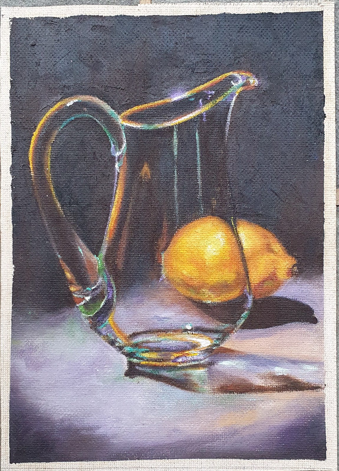 Glass Jar & Lemon — painting by Anjali