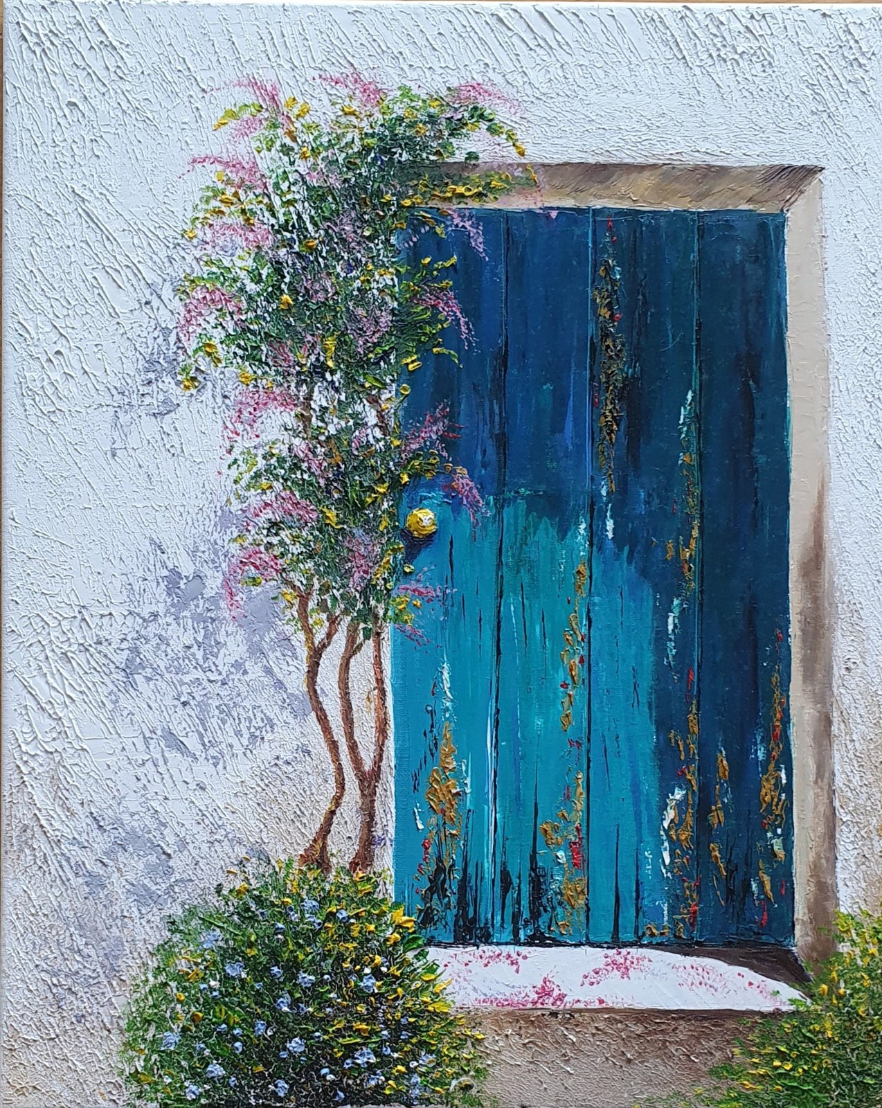 Old Blue Door — painting by Anjali