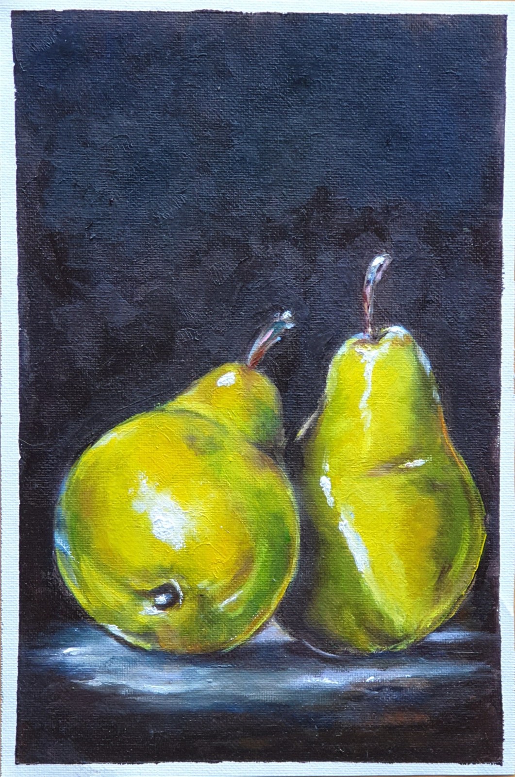 Leaning Pears — painting by Anjali