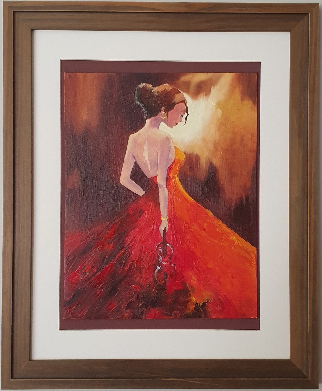 Violinist In Red — painting by Anjali