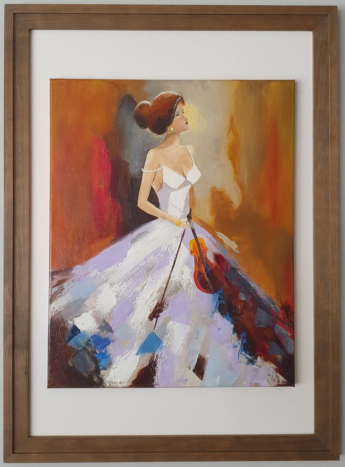 Violinist In White — painting by Anjali