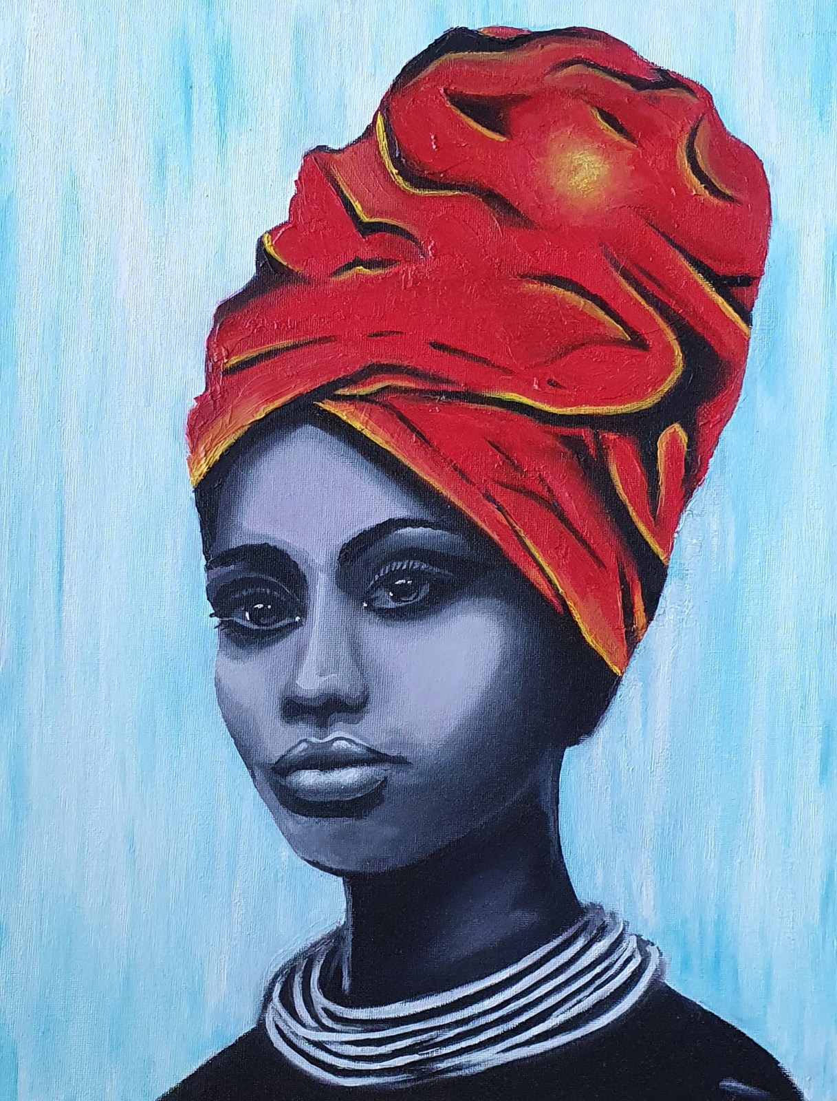 Woman In Red Turban — painting by Anjali