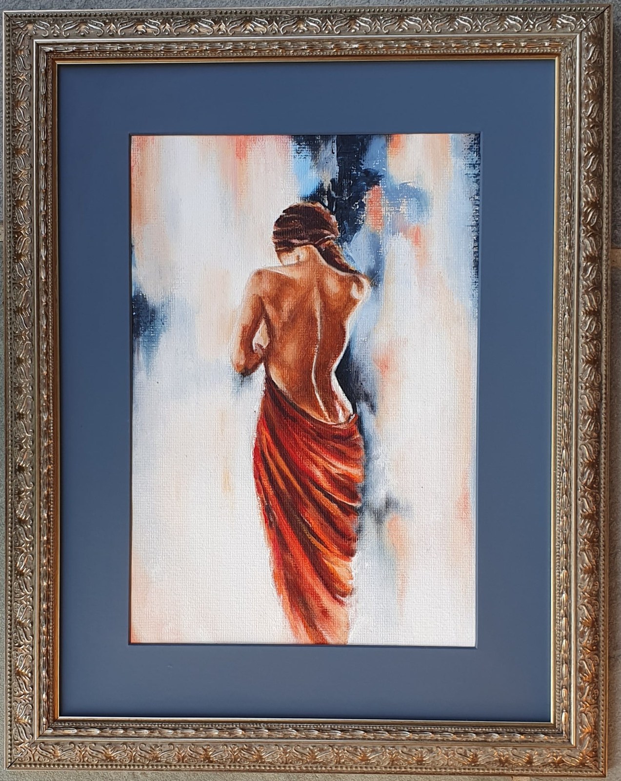 Woman In Red Wrap — painting by Anjali
